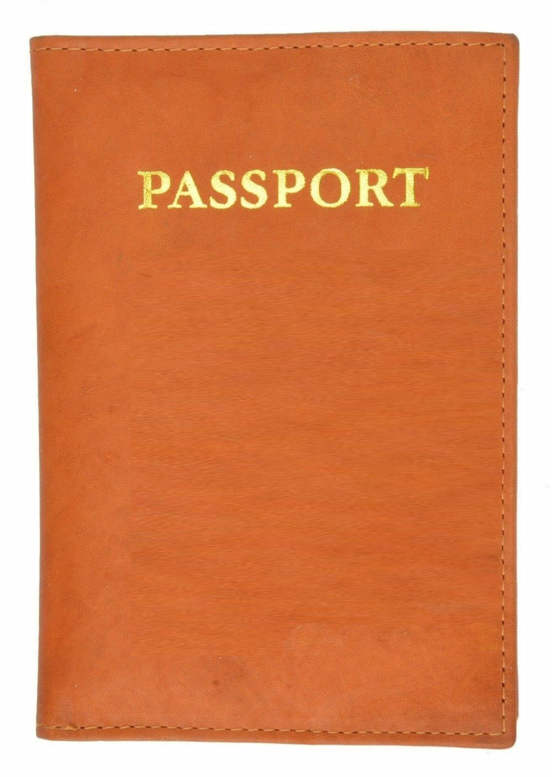 Genuine Leather Passport Cover Travel Document Holder ID Card Wallet