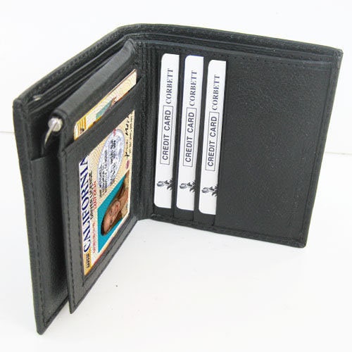 Genuine Leather Men's Bifold Money Clip with Detachable Card Holder Wallet