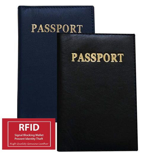 Genuine Leather Passport Cover Travel Document Holder ID Card Wallet