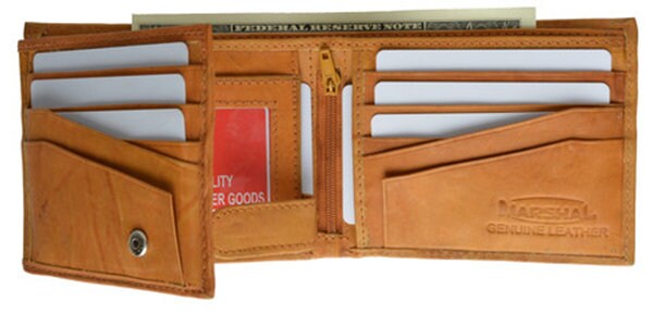 RFID Blocking Genuine Leather Flap Top Men's Bifold Wallet ID Card Holder