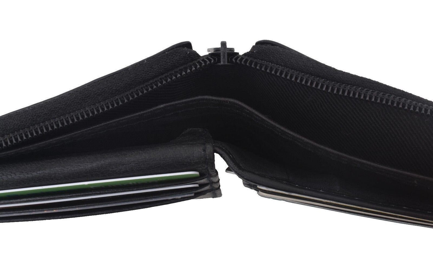 Genuine Leather Zip-Around Men's Bifold Wallet Flap Top ID Holder