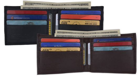 Genuine Leather Mens Bifold Simple Wallet Thin Credit Card Front Pocket