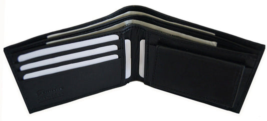 Genuine Leather Men's Bifold Wallet Credit Card ID Coin Holder