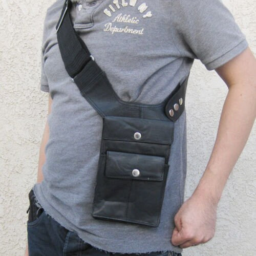 Handcrafted Leather Shoulder Men's Underarm Bag Hidden Pocket Holder