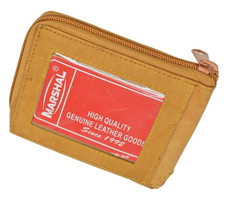 Genuine Leather Zip-Around Men's Bifold Wallet Flap Top ID Holder