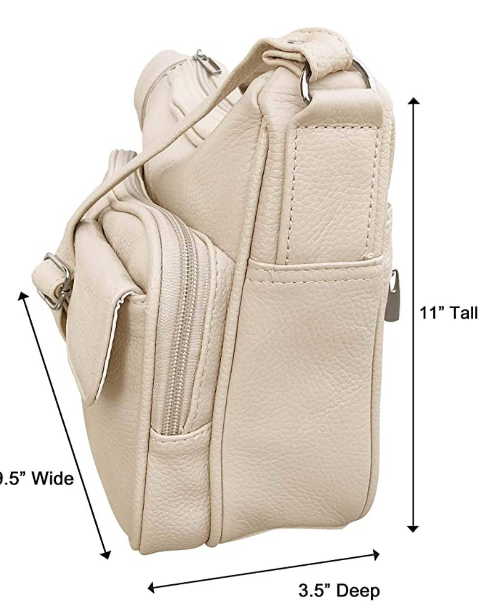 Genuine Cowhide Leather Women's Cross Body Shoulder Strap Organizer Purse
