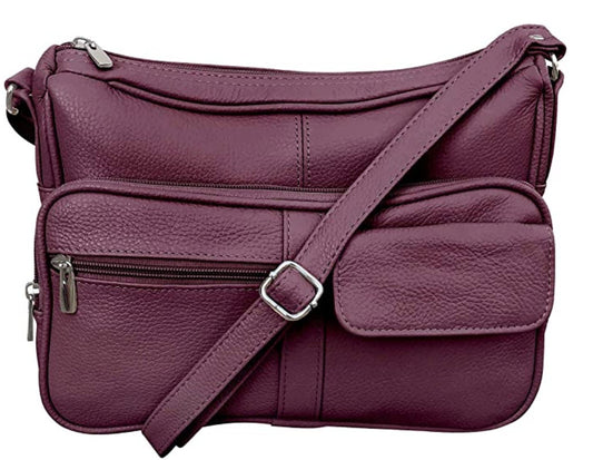 Genuine Cowhide Leather Women's Cross Body Shoulder Strap Organizer Purse