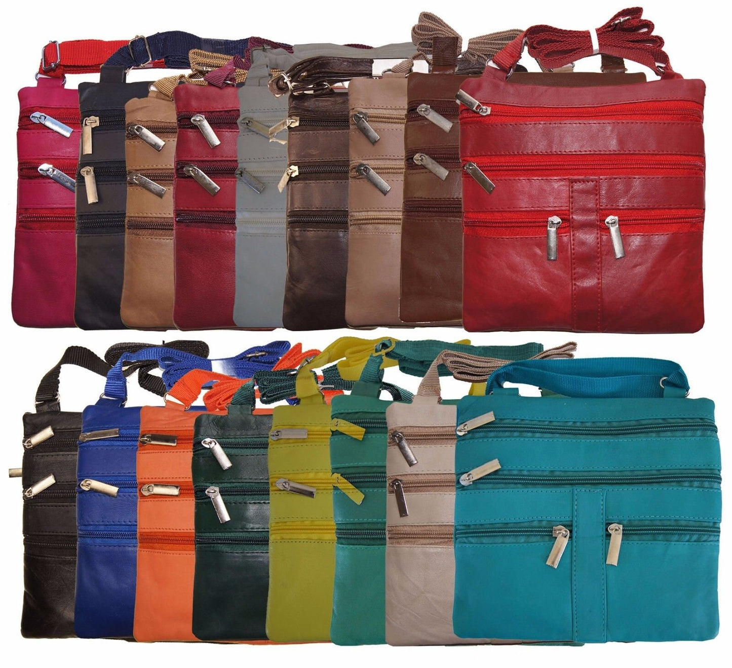 Genuine Leather Crossbody Bag Satchel Messenger Purse Women's Handbag 48" Strap