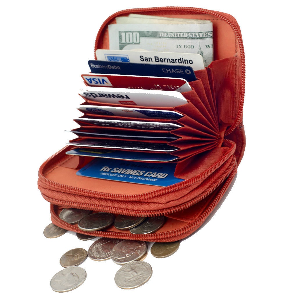 Genuine Leather Women's Large Change Purse Clasps Open Coin Card Holder-Many Colors
