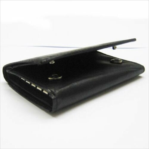 Genuine Cowhide Leather Men's Keychain Case Key Ring ID Card Holder Wallet