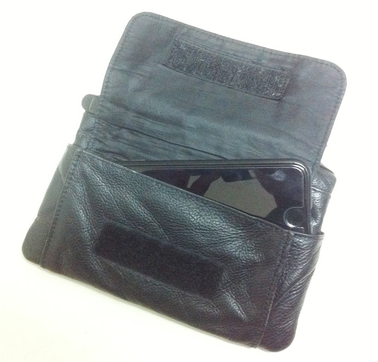 Black Genuine Cowhide Leather Cross Body Organizer Shoulder Bag Belt Clip Convertible Waist Purse