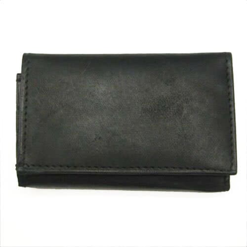 Genuine Cowhide Leather Men's Keychain Case Key Ring ID Card Holder Wallet
