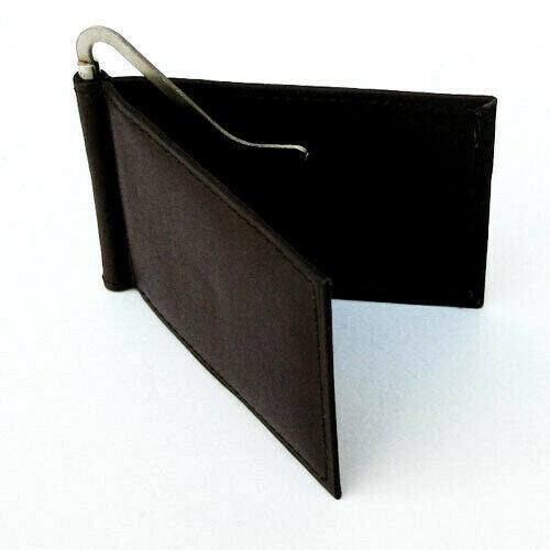 Premium Genuine Leather Men's Bifold Money Clip with Detachable Card Holder Wallet