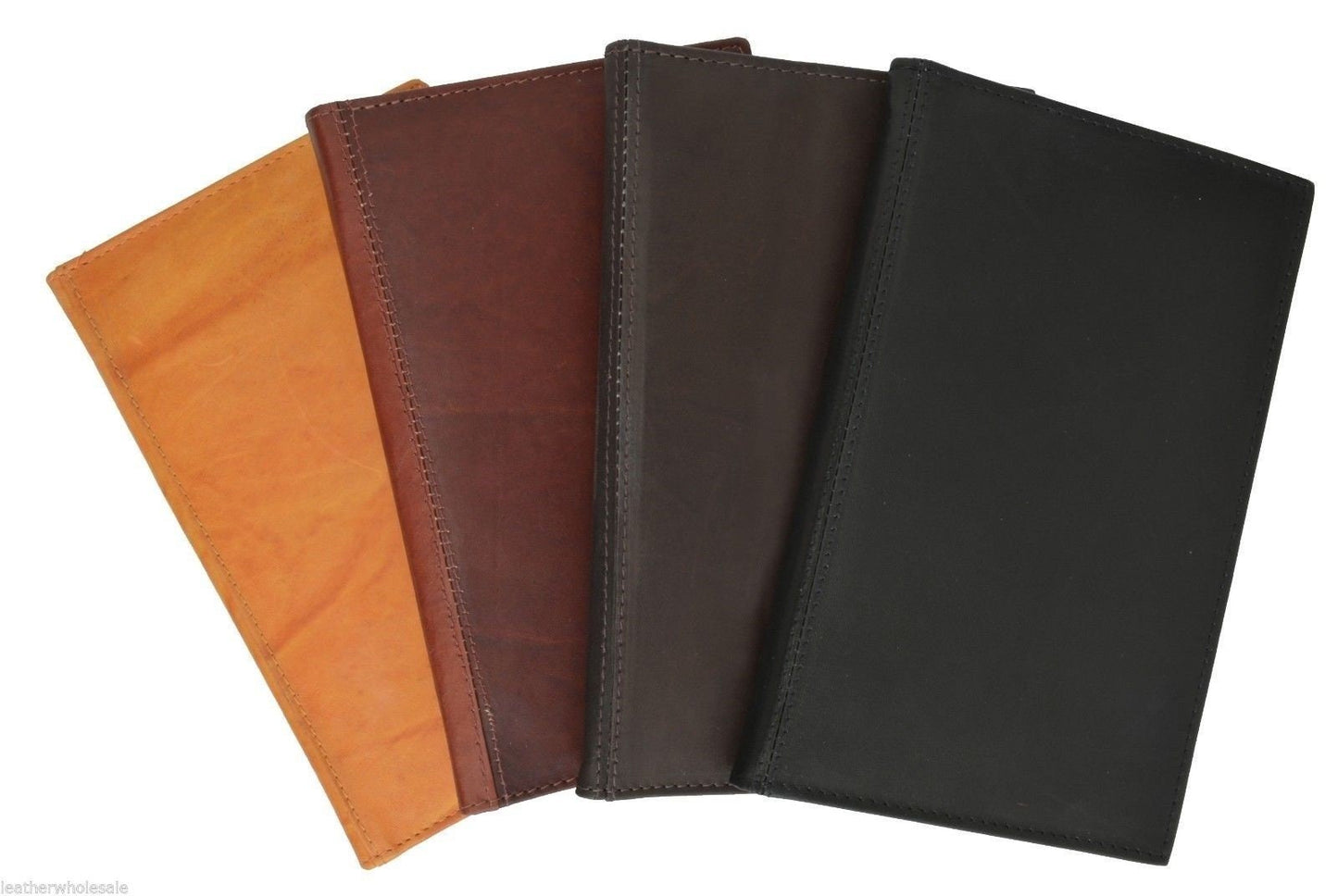 Genuine Leather 120 Business Card Holder Clear Plastic Inserts Pocket Organizer Tall Wallet