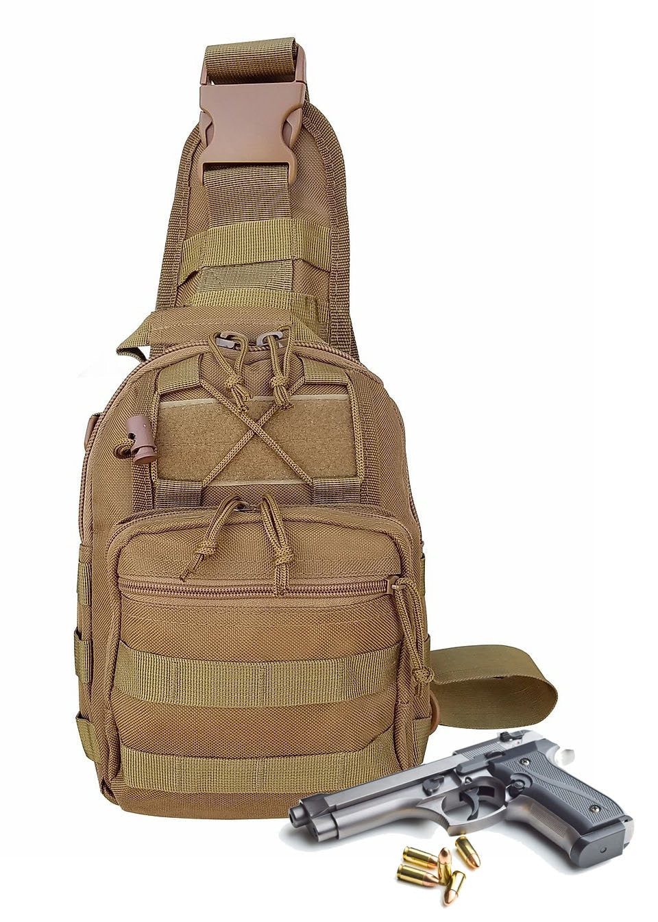 Nylon Tactical Conceal Carry Crossbody Pistol Gun Bag Multiple Compartments Adjustable Shoulder Strap CCW
