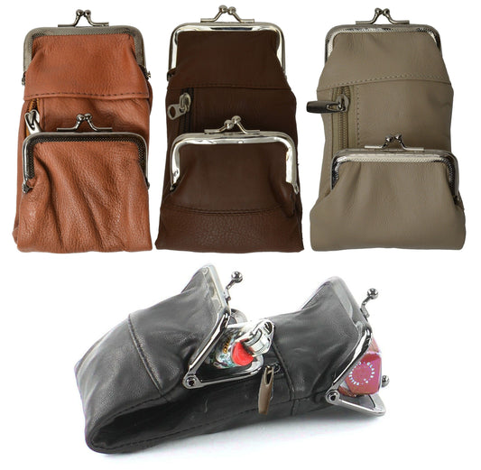 Genuine Leather Cigarette Pack Holder Pouch Smoke Carrying Case Coin Purse Wallet