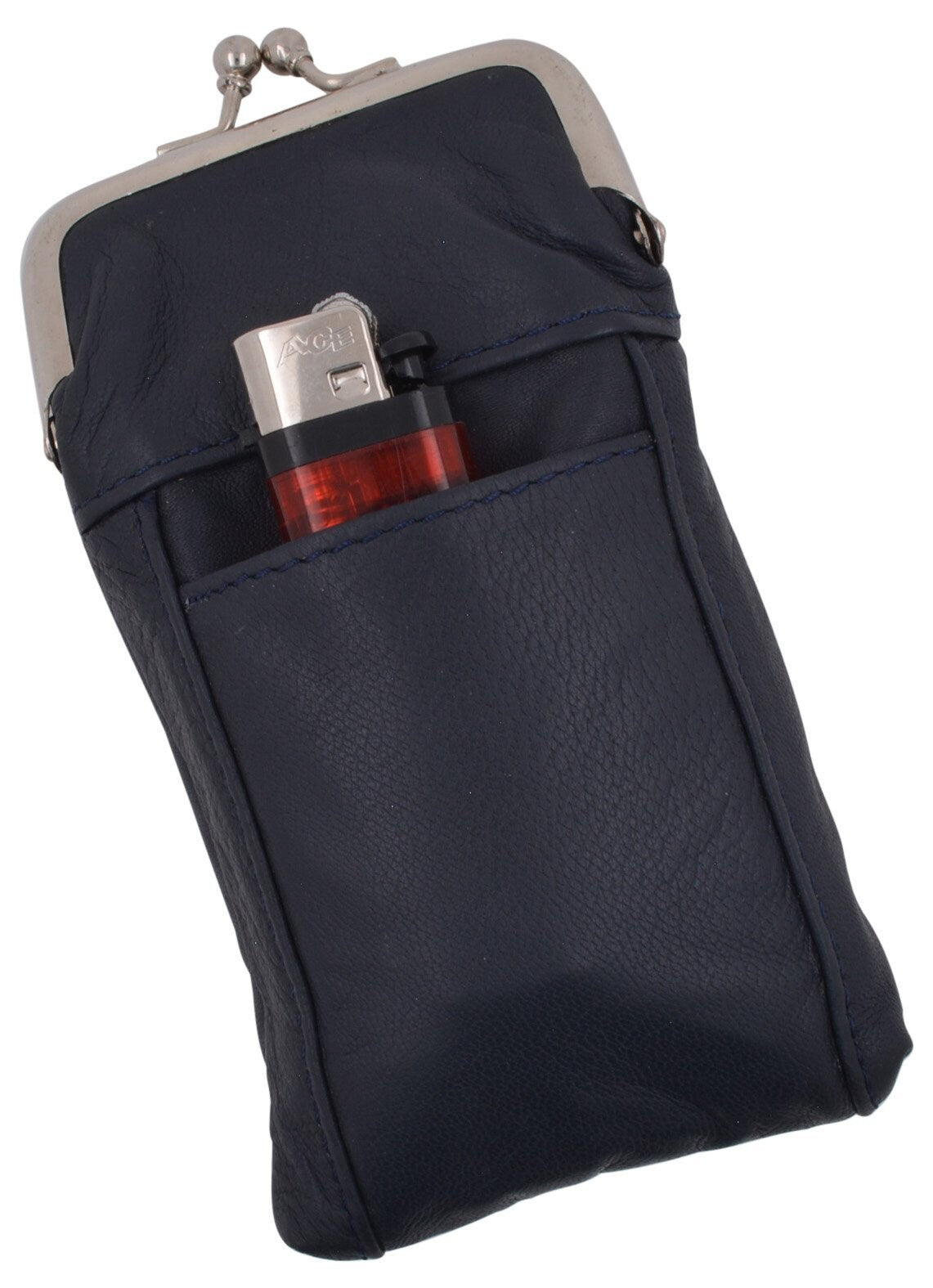 Genuine Leather Cigarette Soft Case Tobacco lighter Holder clasp for men women