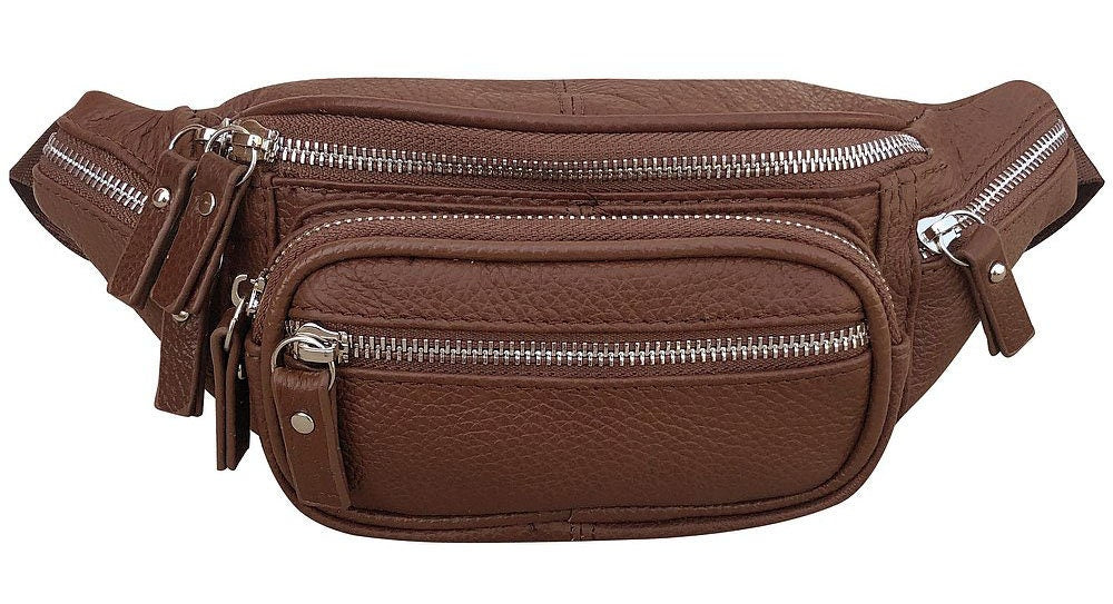 Premium Handcrafted Cowhide Leather Waist Fanny Pack Joggers Pouch Travel Hip Shoulder Bag For Men Women