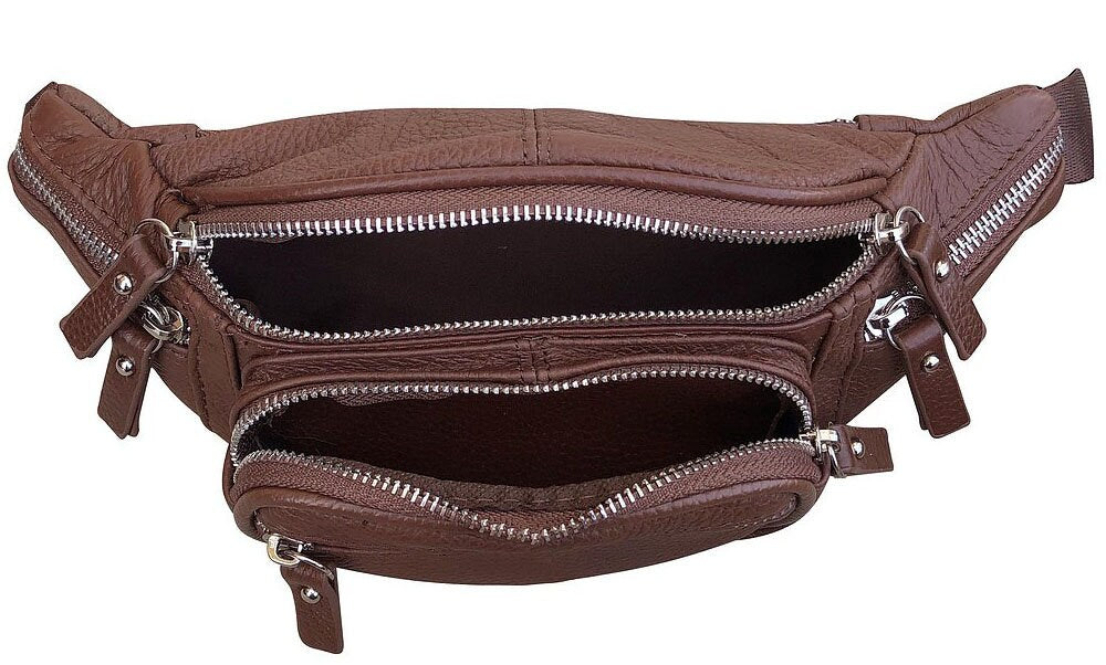 Premium Handcrafted Cowhide Leather Waist Fanny Pack Joggers Pouch Travel Hip Shoulder Bag For Men Women