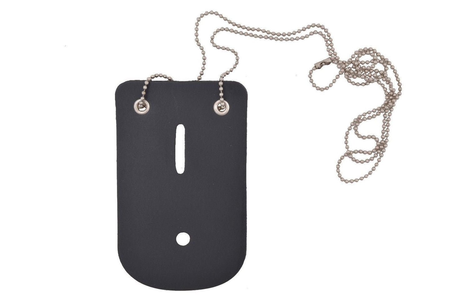RFID Blocking Black Genuine Leather Conceal Carry Security Officer Badge Holder Neck Metal Chain Security Lanyard