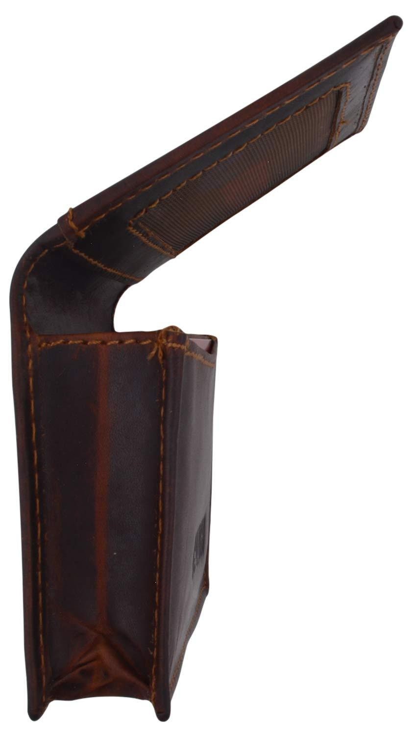 Hunter Brown RFID Blocking Vintage Hunter Leather Men's 19+ Card Wallet Full Grain Cowhide ID Holder