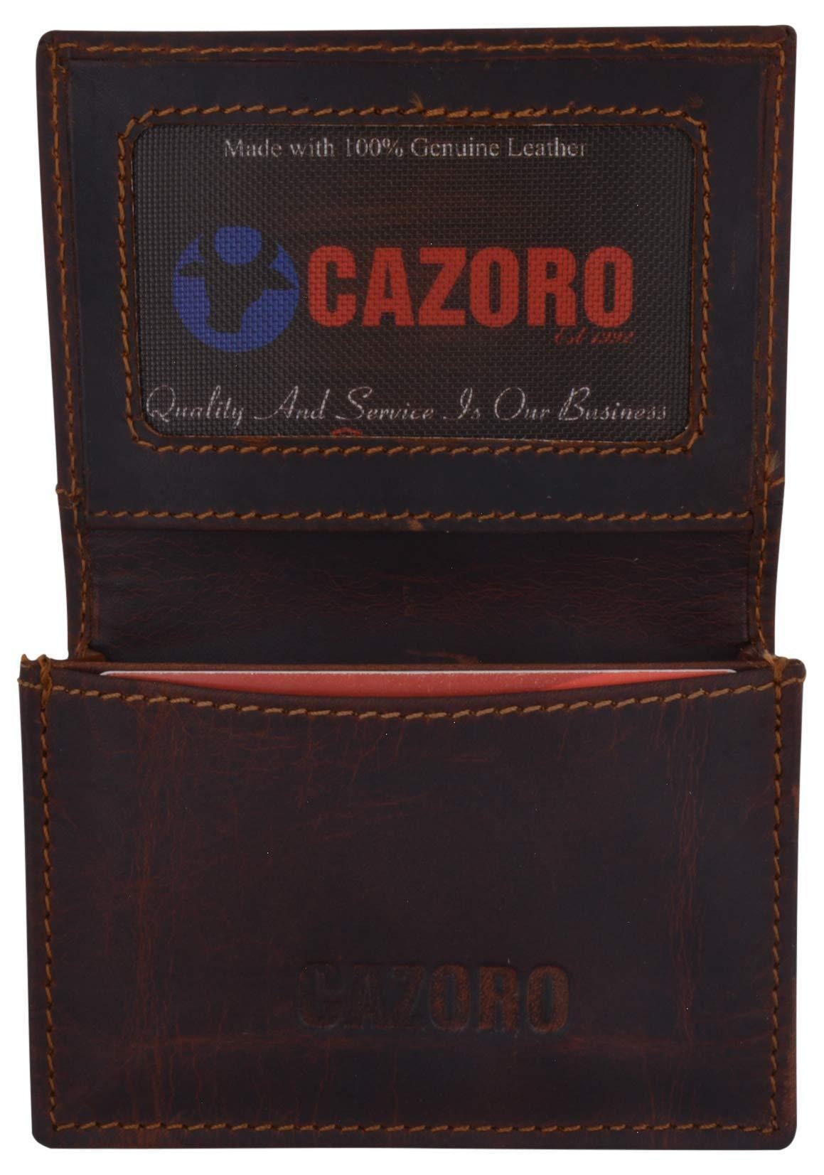 Hunter Brown RFID Blocking Vintage Hunter Leather Men's 19+ Card Wallet Full Grain Cowhide ID Holder