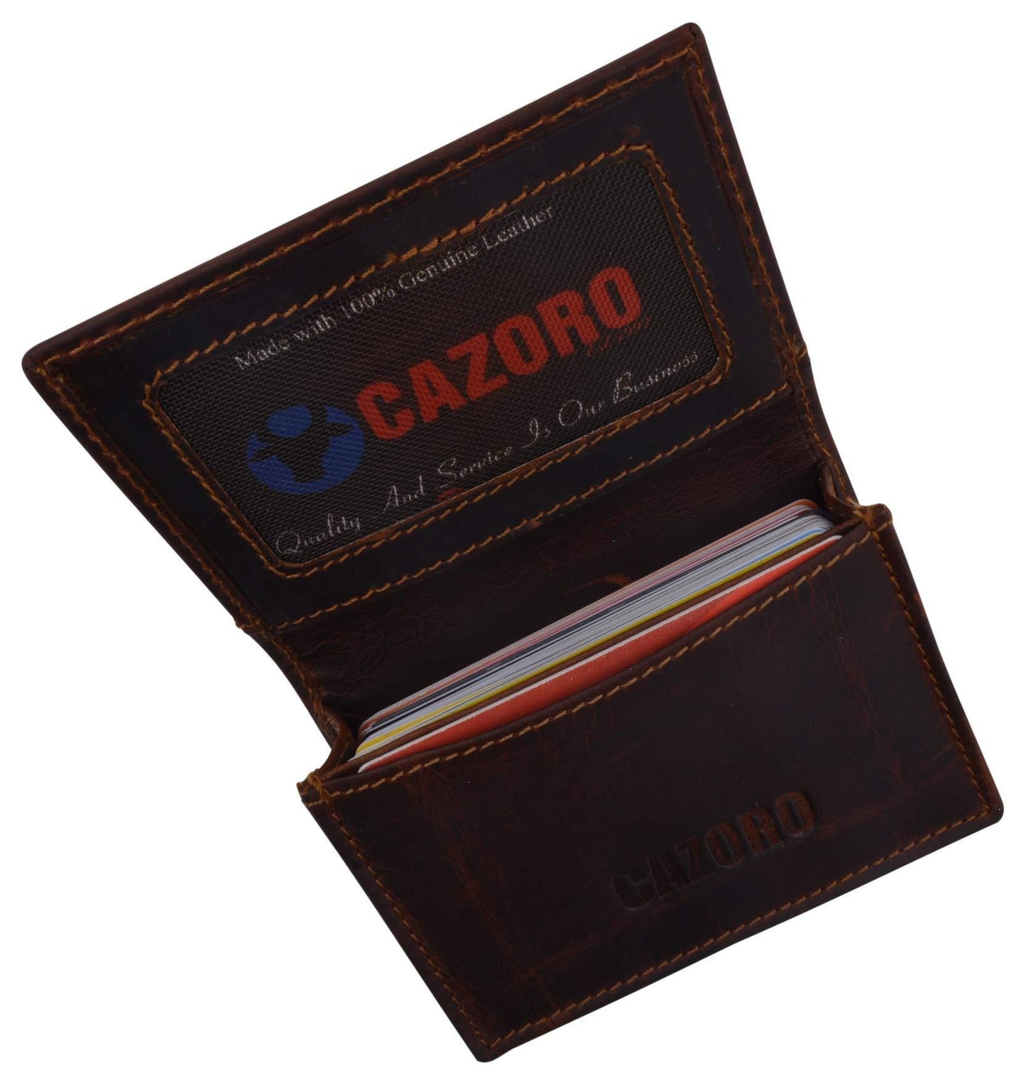Hunter Brown RFID Blocking Vintage Hunter Leather Men's 19+ Card Wallet Full Grain Cowhide ID Holder