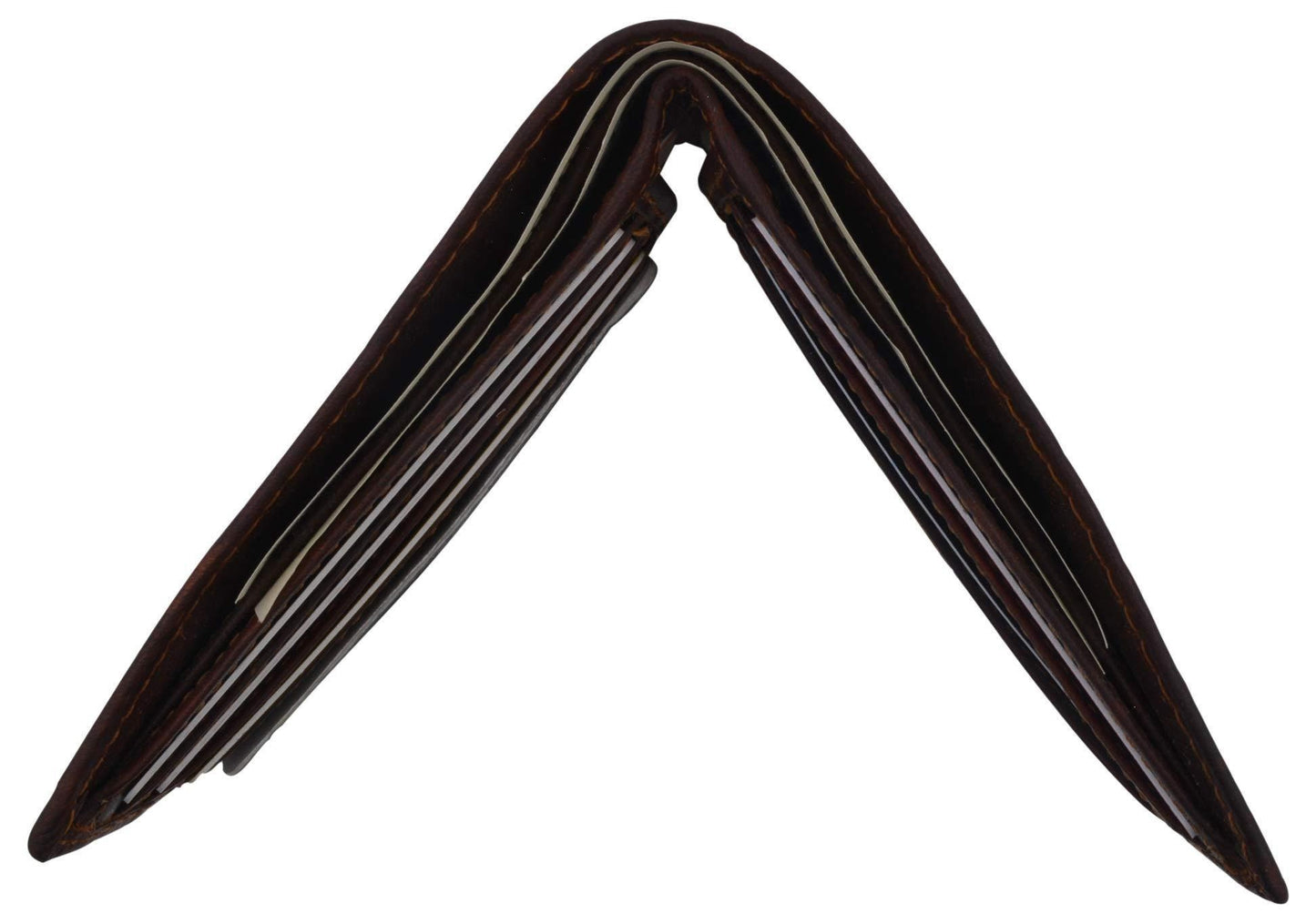 RFID Blocking Vintage Hunter Brown Leather Men's Wallet Full Grain Cowhide
