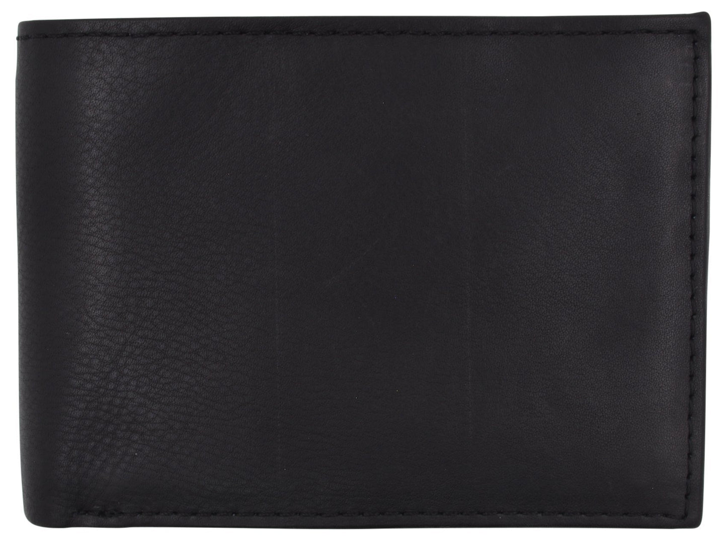 RFID Blocking Handcrafted Genuine Napa Cowhide Leather Men's Bifold Wallet Double Flaps