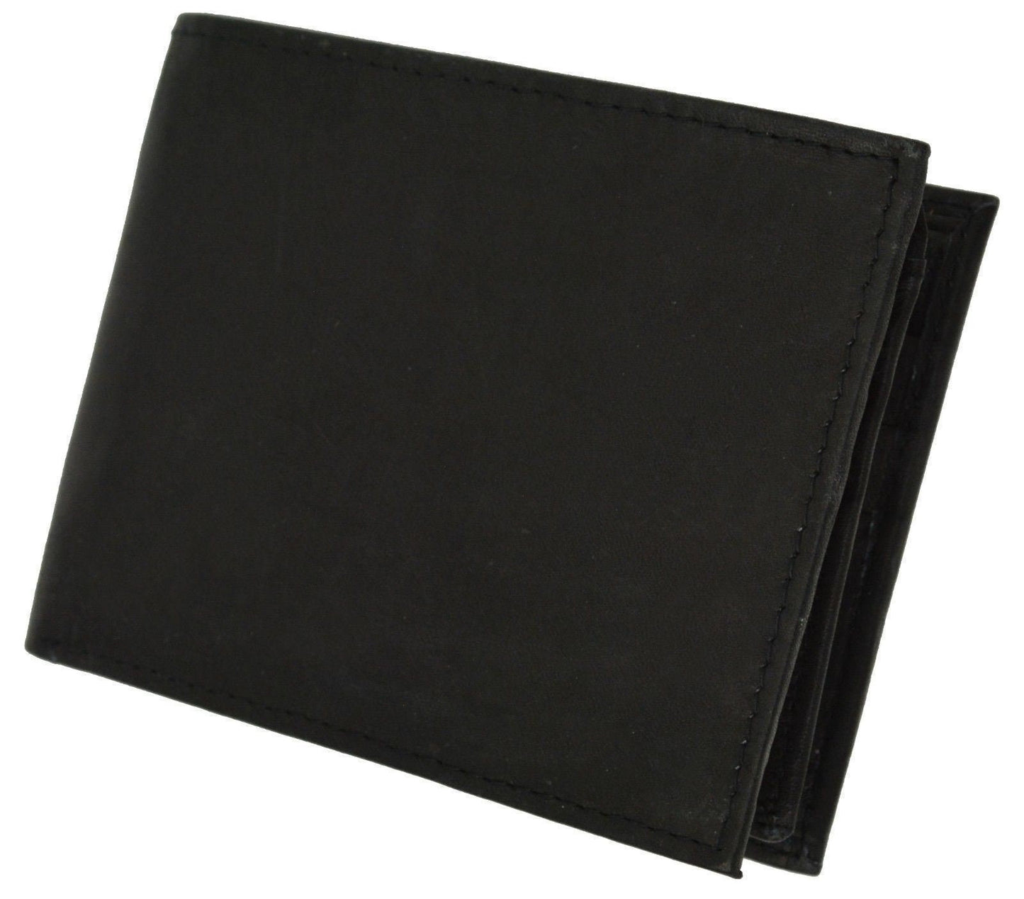 RFID Blocking Men's Bifold Leather Wallet Flap Top Card Holder