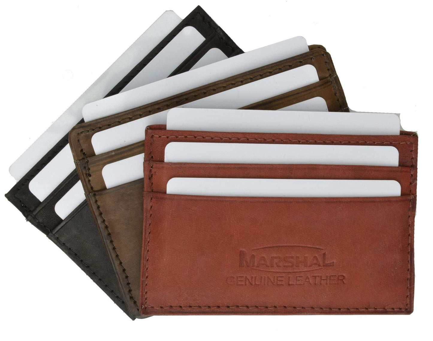 Genuine Cowhide Leather Thin Men's Wallet Front Pocket Card Case Bill Fold Ultra Thin