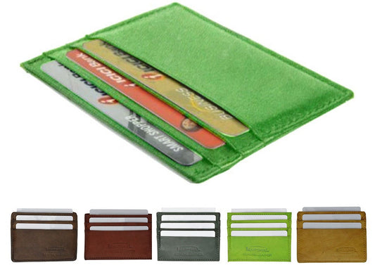 Genuine Cowhide Leather Thin Men's Wallet Front Pocket Card Case Bill Fold Ultra Thin