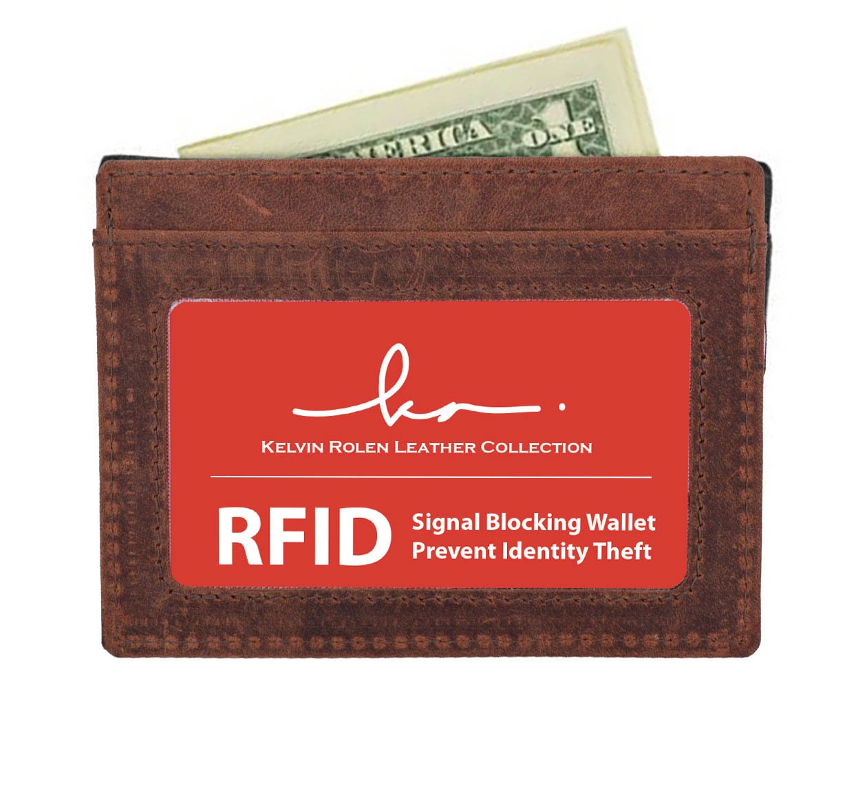 RFID Blocking Cowhide Leather Thin Men's Wallet Front Pocket ID Card Case Bill Fold Ultra Thin