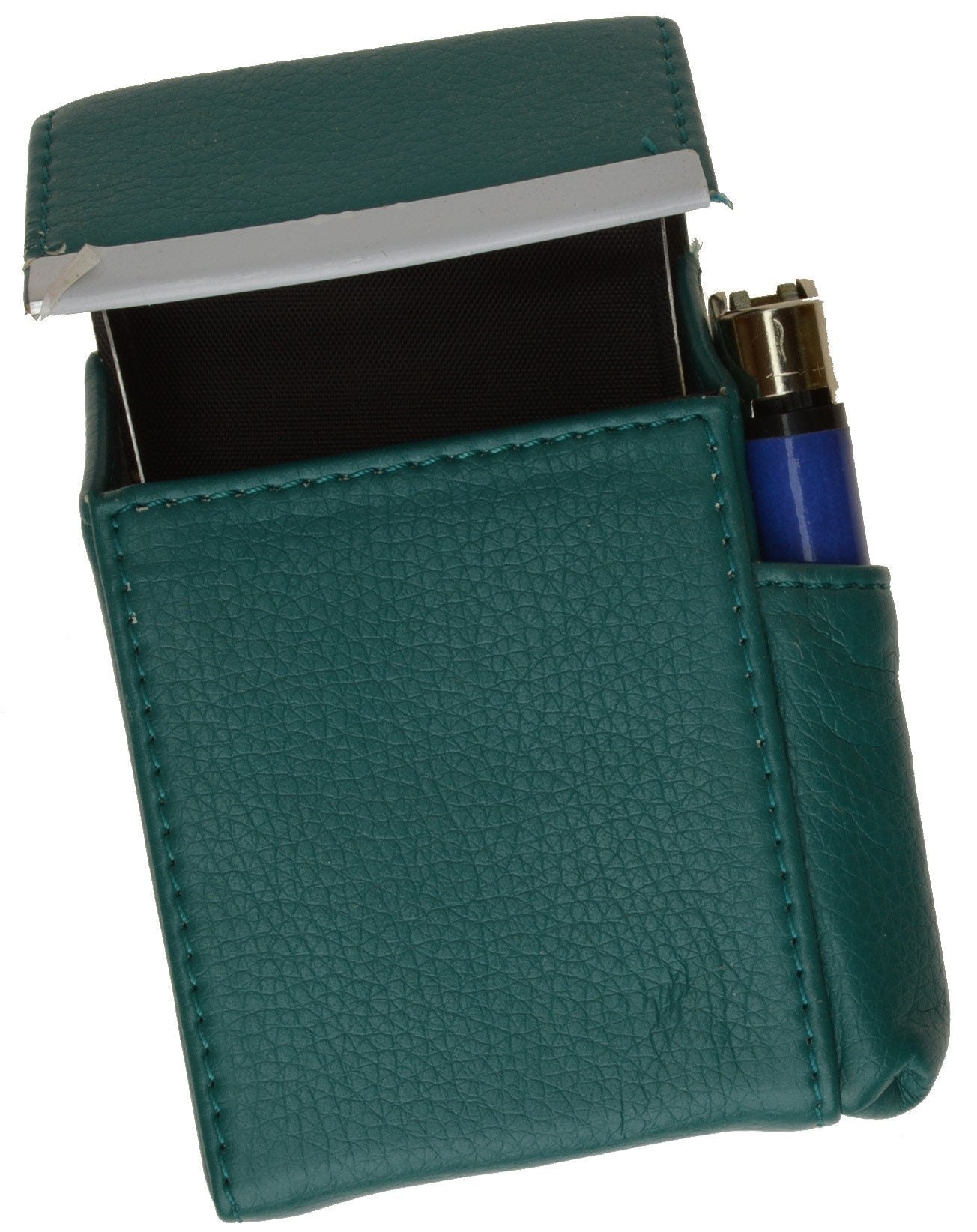Genuine Leather Cigarette Pack Holder Flip-Top Pouch Smoke Carrying Hard Case