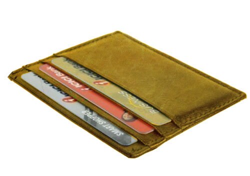 Genuine Cowhide Leather Thin Men's Wallet Front Pocket Card Case Bill Fold Ultra Thin