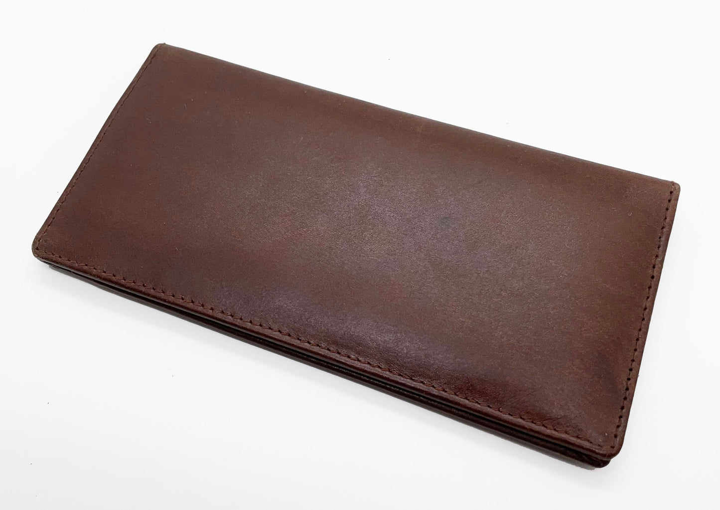 Leather Standard Plain Checkbook Cover Handcrafted Wallet Men Women Vintage Hunter Brown Black Red Blue