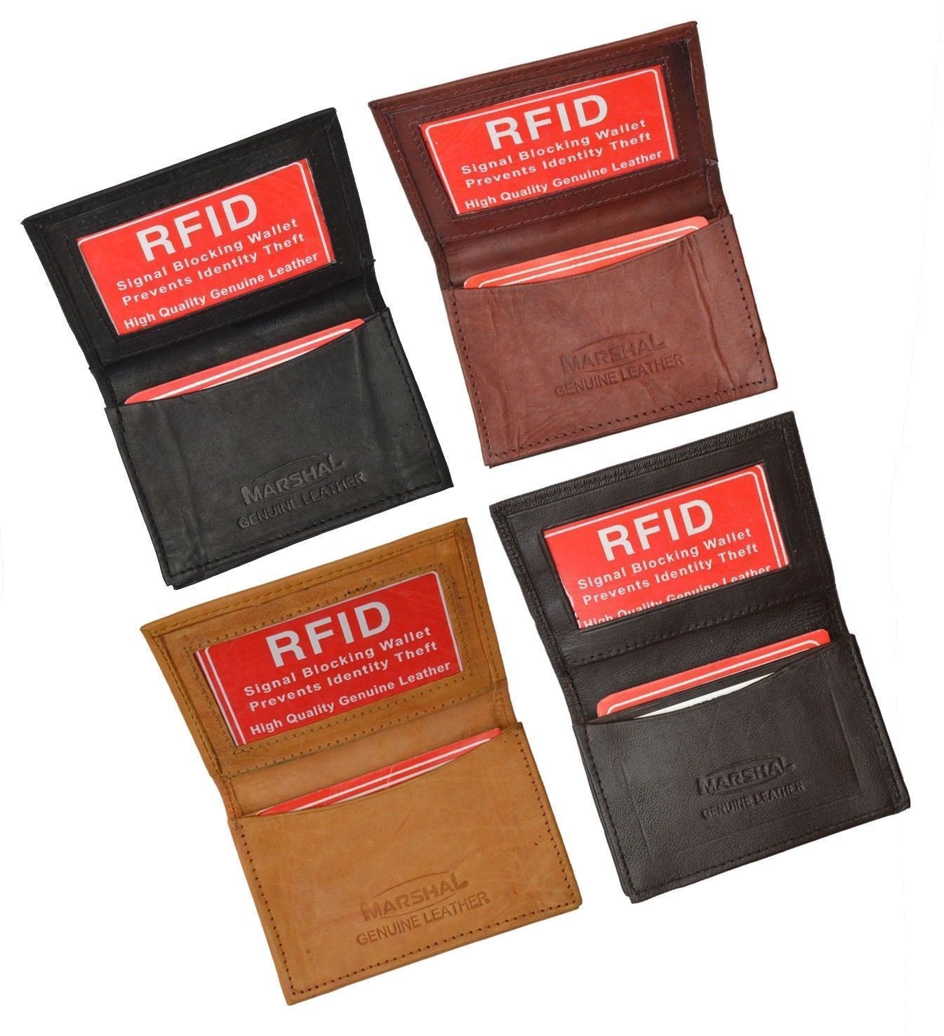 Black Genuine Leather ID 18 Credit Cards Holder Business Cards Pocket Men's Wallet