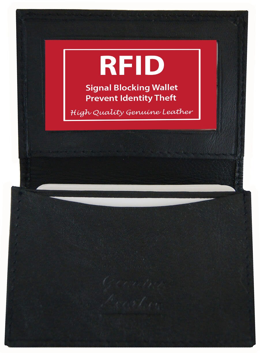 RFID Blocking Genuine Leather ID 18 Credit Cards Holder Card Wallet