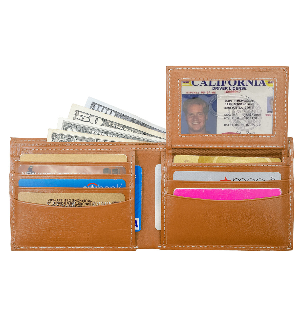 RFID Blocking Genuine Leather Men's Bifold Premium Wallet With Removable Handmade