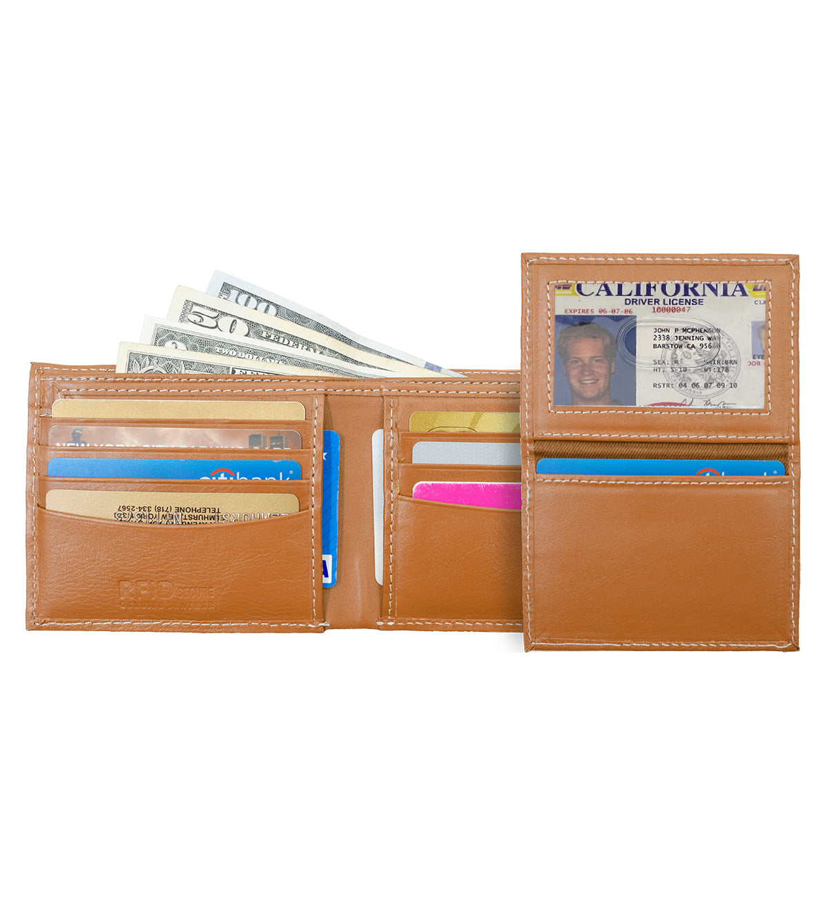 RFID Blocking Genuine Leather Men's Bifold Premium Wallet With Removable Handmade