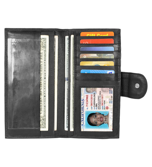 RFID Blocking Leather 2 Zip Wallet for Women Credit Card Holder Accordion Organizer Wallet