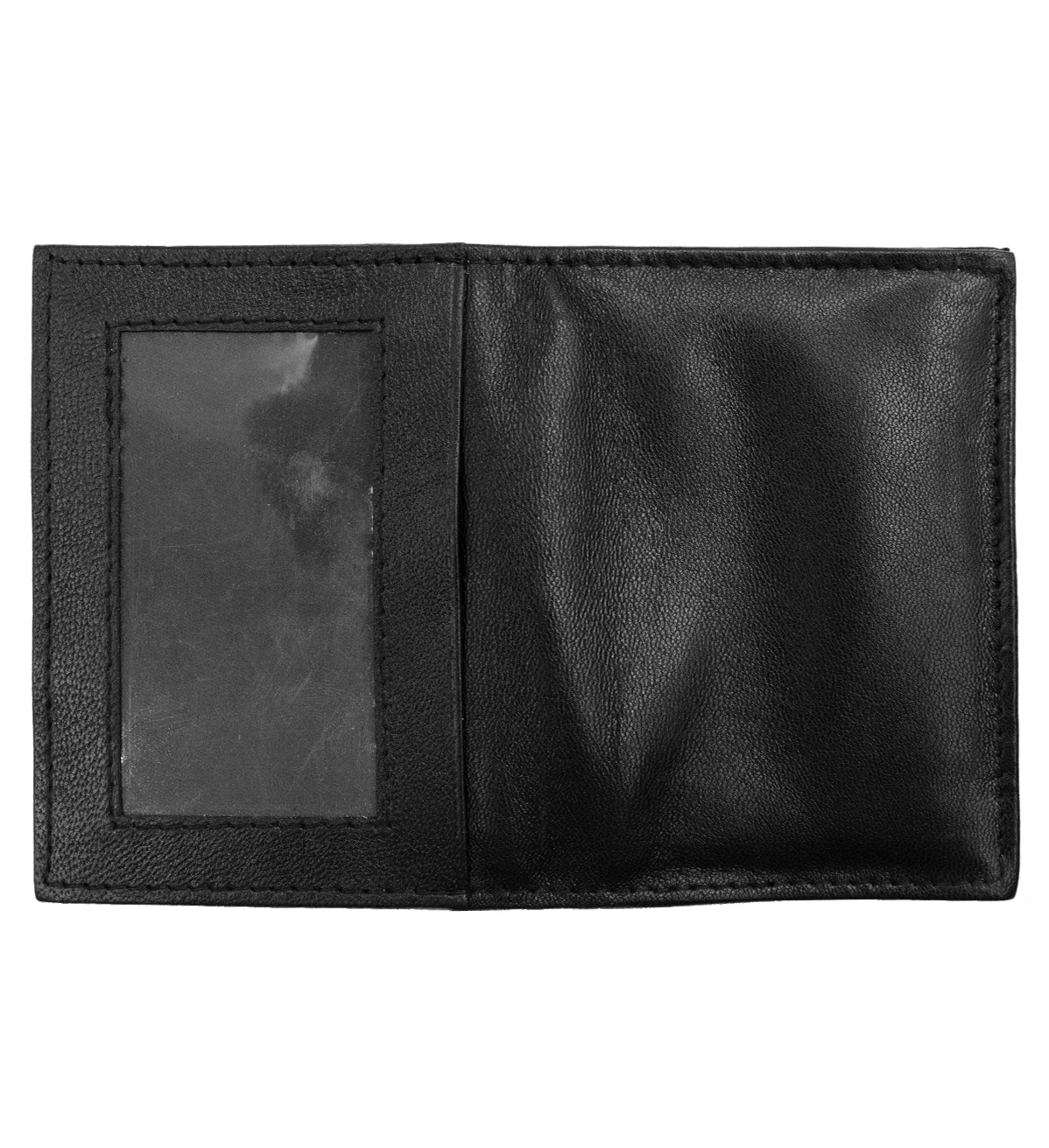 RFID Blocking Men's Genuine Leather ID Bifold Card Holder Center Flap Multi-Card Wallet