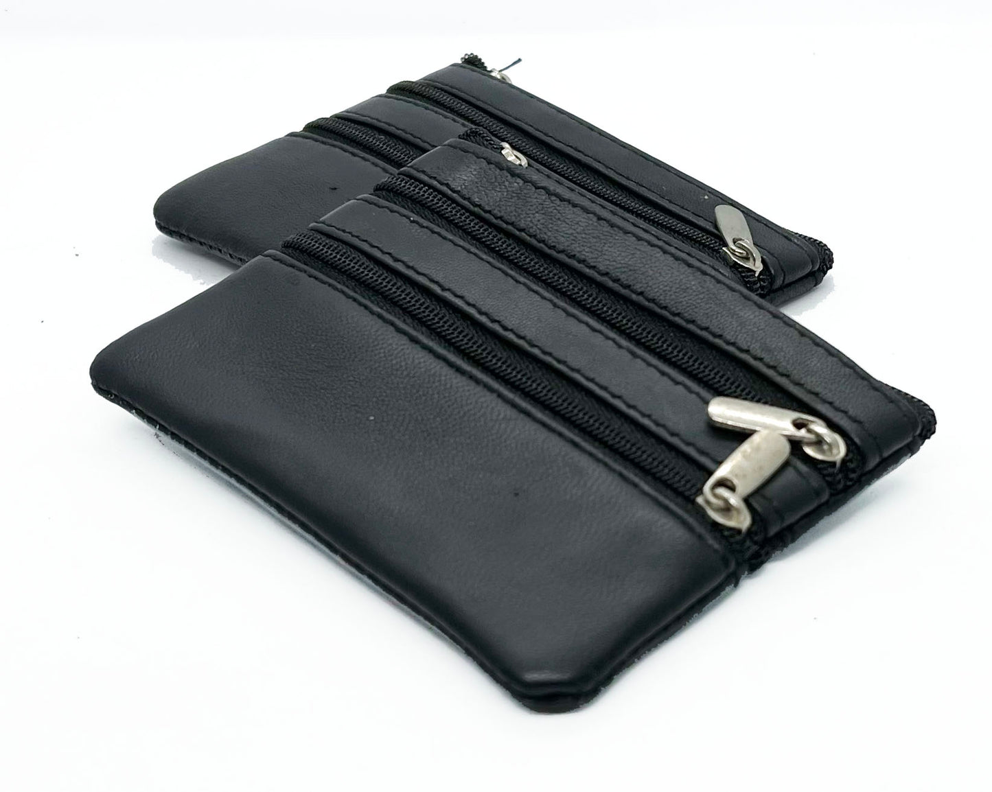 Genuine Leather Coin Purse ID Credit Card Holder Keychain Key Ring
