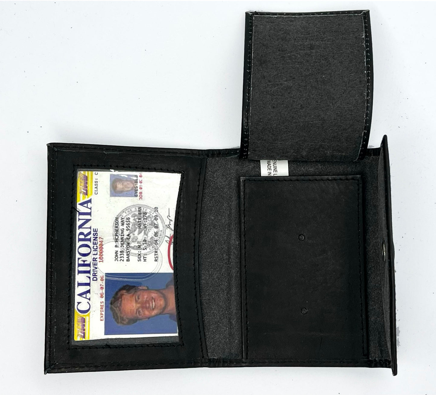 RFID Blocking Black Leather Men's Conceal Carry Badge Wallet License Universal Shield