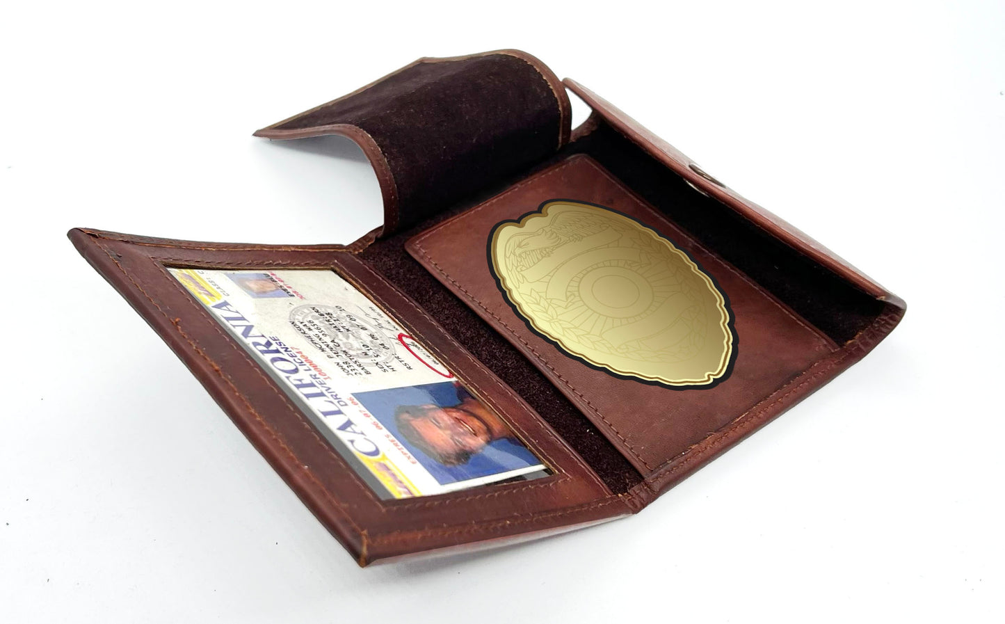 RFID Blocking Black Leather Men's Conceal Carry Badge Wallet License Universal Shield
