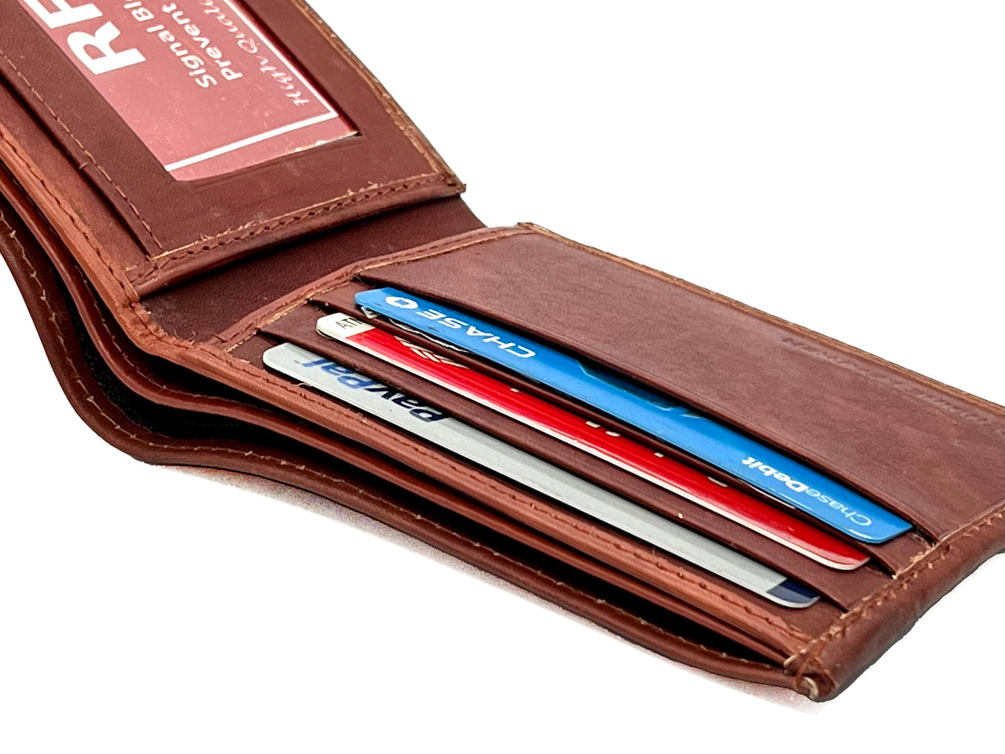 RFID Blocking Genuine Leather Men's Bifold Wallet Credit Card Holder Front Pocket