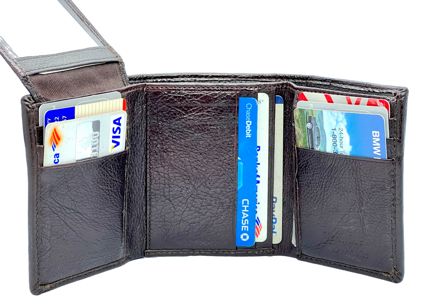 RFID Blocking  Premium Leather Credit Card, Business Card, ID Holder Trifold Wallet Flap Top