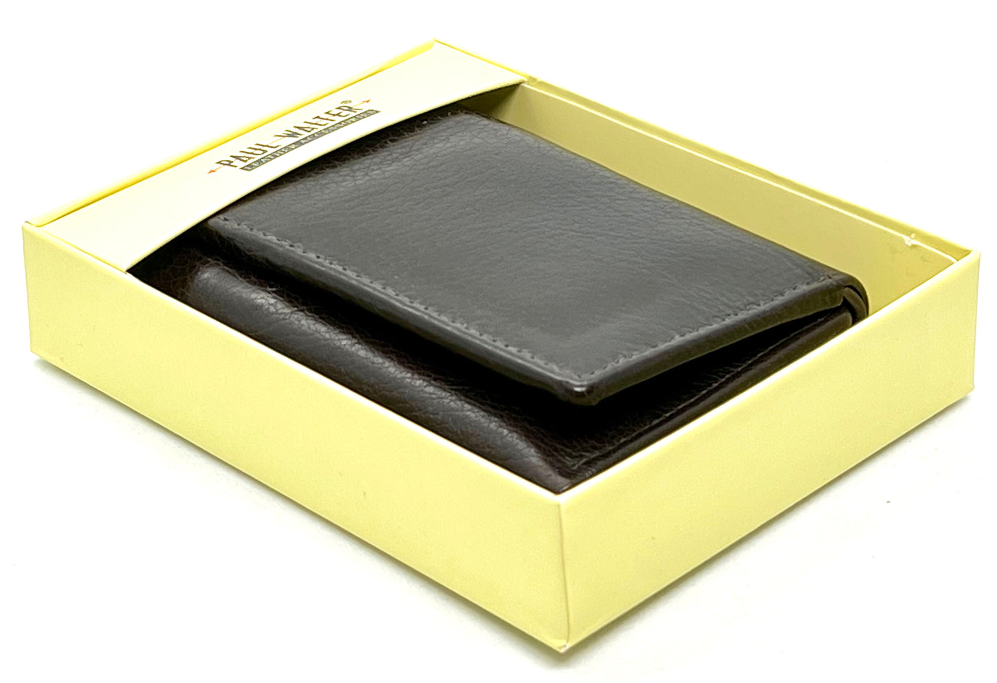 RFID Blocking  Premium Leather Credit Card, Business Card, ID Holder Trifold Wallet Flap Top
