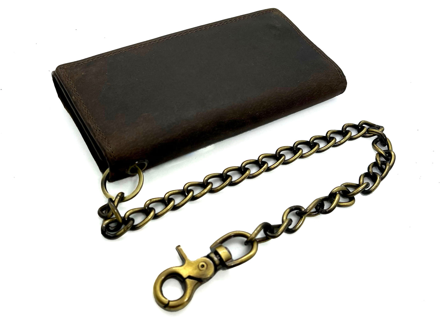 Vintage Leather RFID Blocking Men's Biker Chain Wallet Motorcyclist Hunter Steel Chain