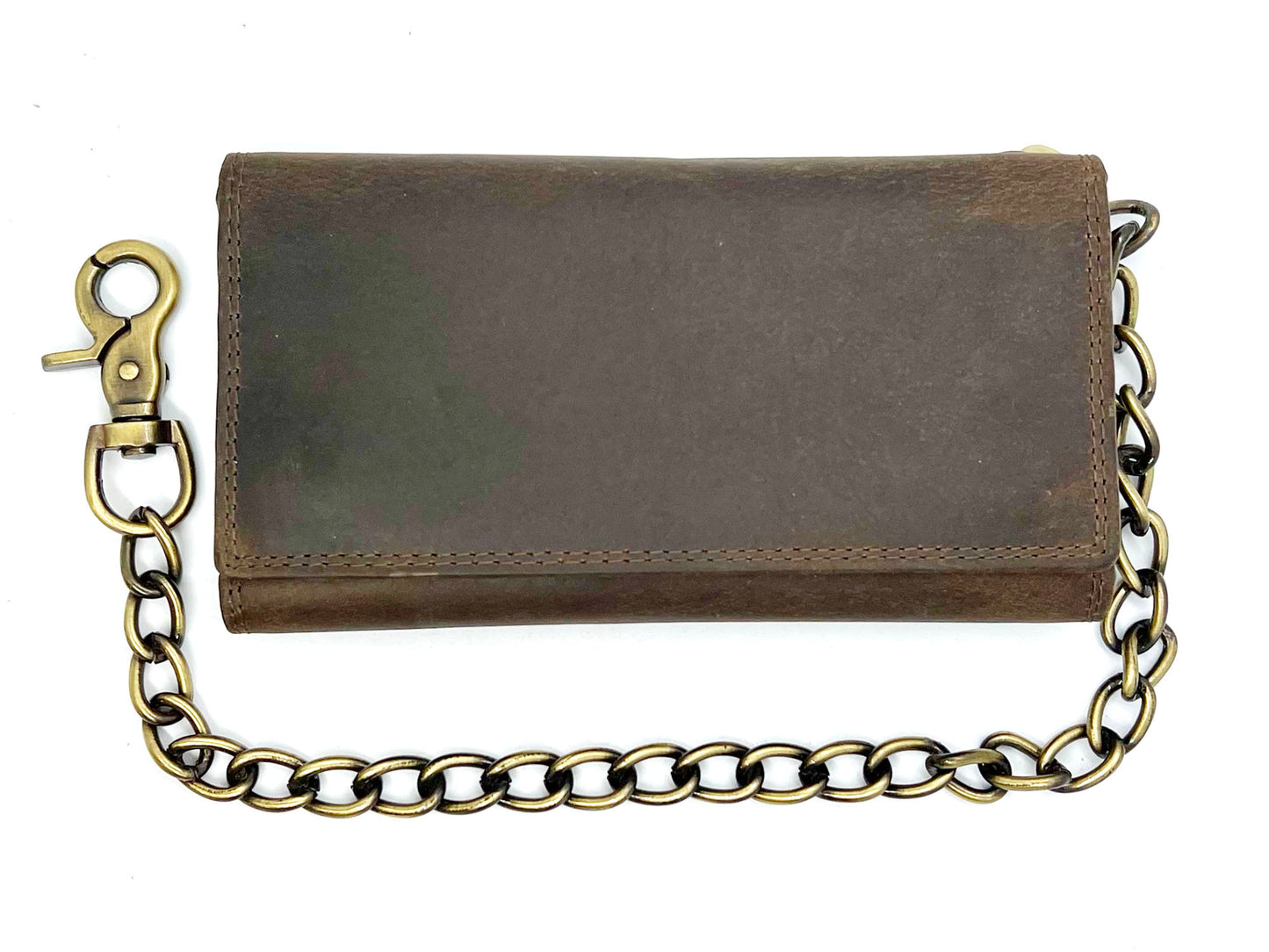 Vintage Leather RFID Blocking Men's Biker Chain Wallet Motorcyclist Hunter Steel Chain